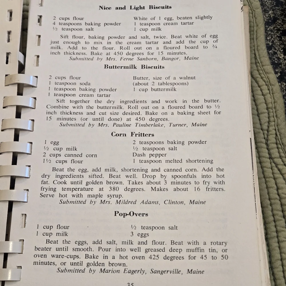 Vintage Maine’s Jubilee Cookbook 1970 Spiral Bound Sesquicentennial Year Recipes